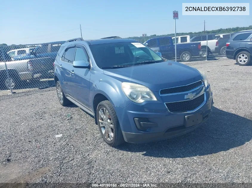 2011 Chevrolet Equinox 1Lt VIN: 2CNALDECXB6392738 Lot: 40190168