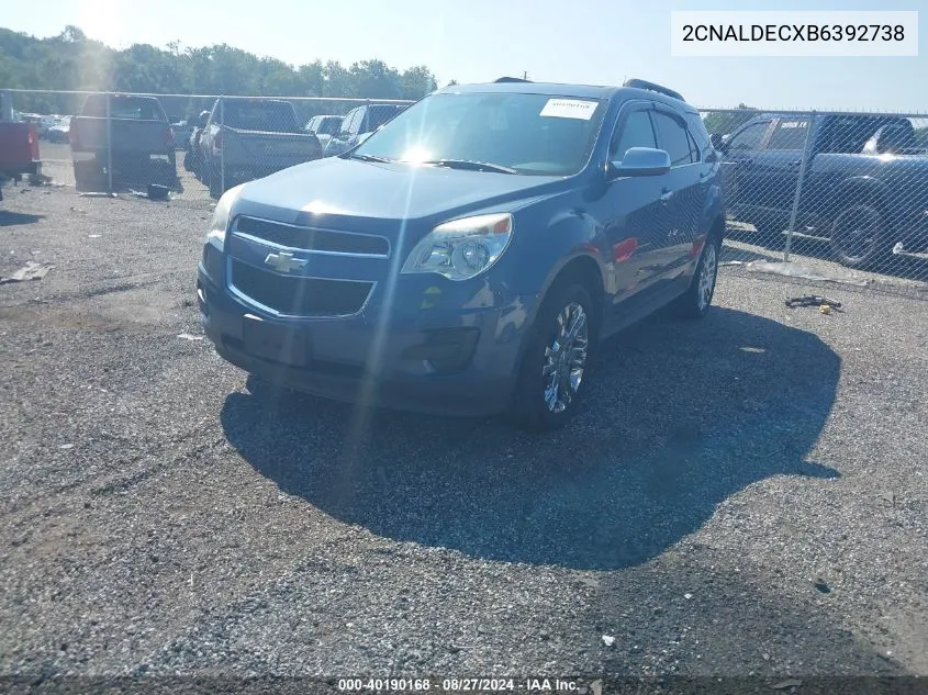 2011 Chevrolet Equinox 1Lt VIN: 2CNALDECXB6392738 Lot: 40190168