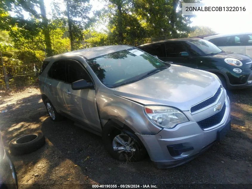 2011 Chevrolet Equinox Ls VIN: 2GNALBEC0B1322016 Lot: 40190355