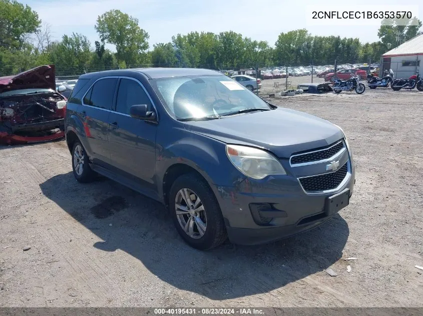 2011 Chevrolet Equinox Ls VIN: 2CNFLCEC1B6353570 Lot: 40195431