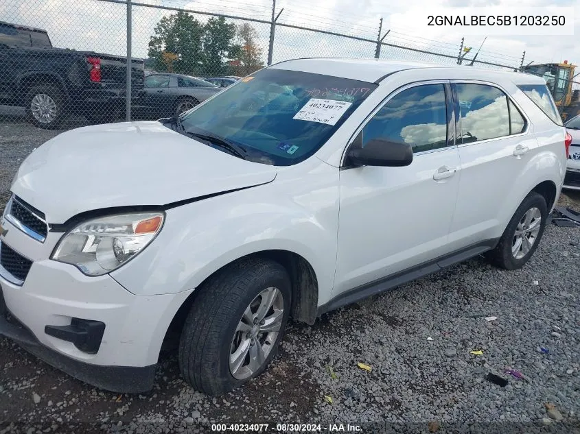 2011 Chevrolet Equinox Ls VIN: 2GNALBEC5B1203250 Lot: 40234077