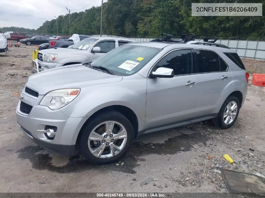 2011 Chevrolet Equinox Ltz VIN: 2CNFLFE51B6206409 Lot: 40245749