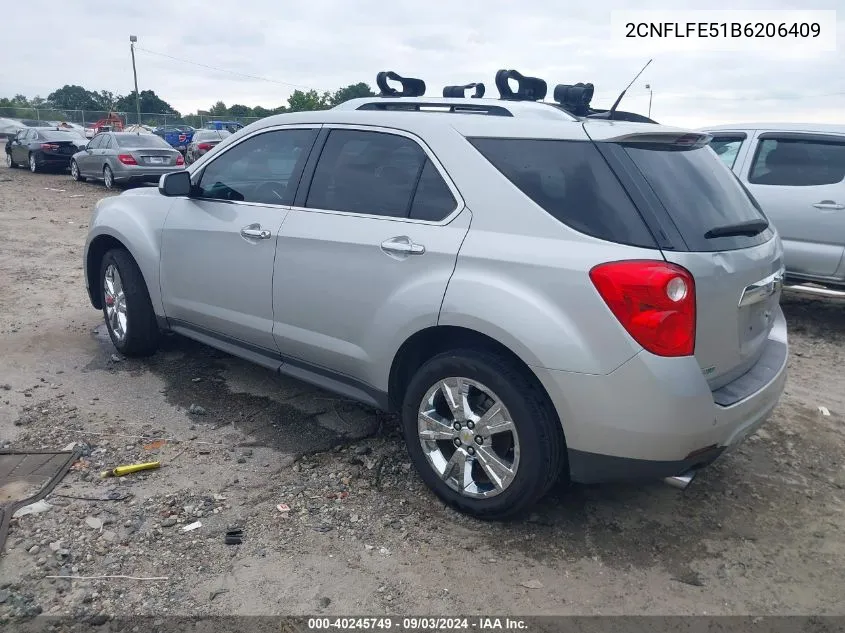 2011 Chevrolet Equinox Ltz VIN: 2CNFLFE51B6206409 Lot: 40245749