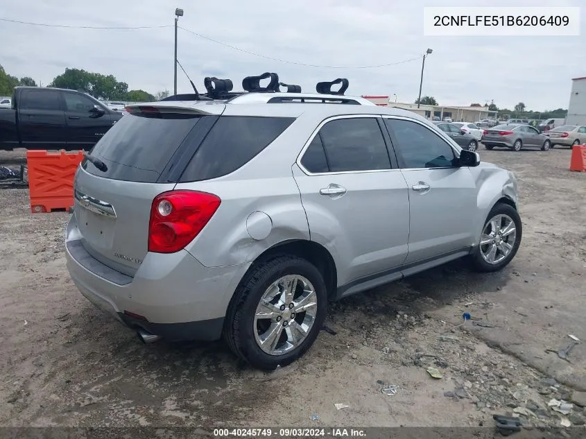 2011 Chevrolet Equinox Ltz VIN: 2CNFLFE51B6206409 Lot: 40245749