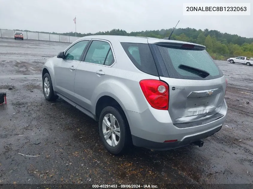 2011 Chevrolet Equinox Ls VIN: 2GNALBEC8B1232063 Lot: 40291453