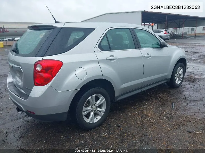 2011 Chevrolet Equinox Ls VIN: 2GNALBEC8B1232063 Lot: 40291453