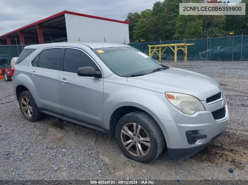 2CNFLCEC0B6359800 2011 Chevrolet Equinox Ls