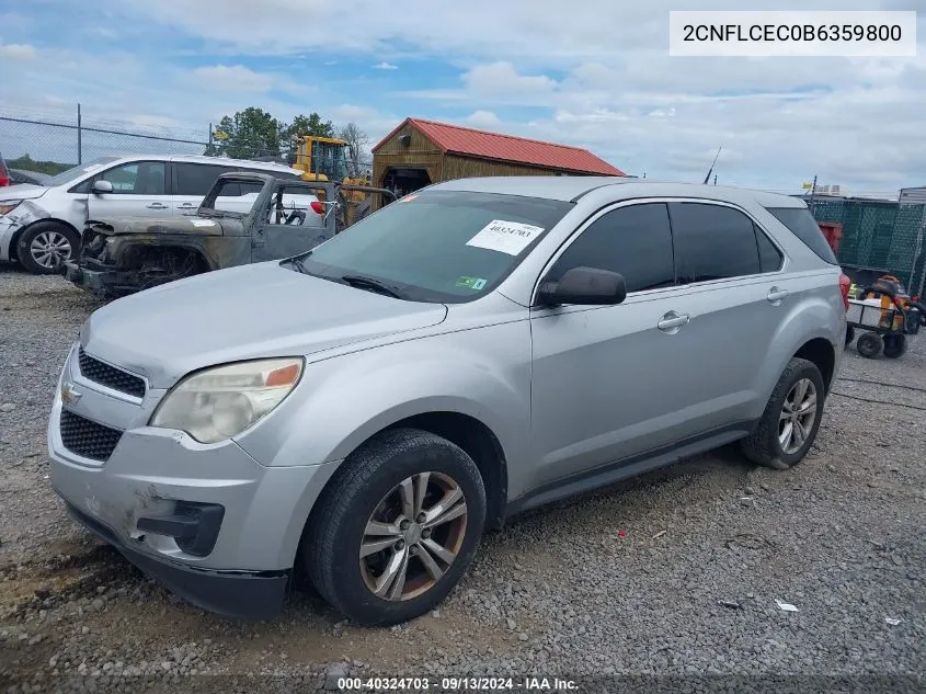 2CNFLCEC0B6359800 2011 Chevrolet Equinox Ls