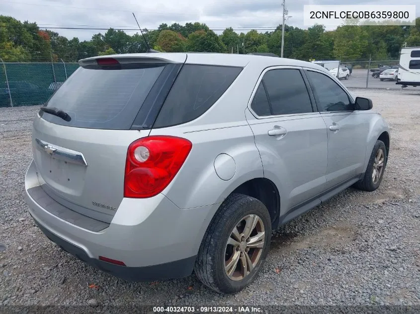 2011 Chevrolet Equinox Ls VIN: 2CNFLCEC0B6359800 Lot: 40324703