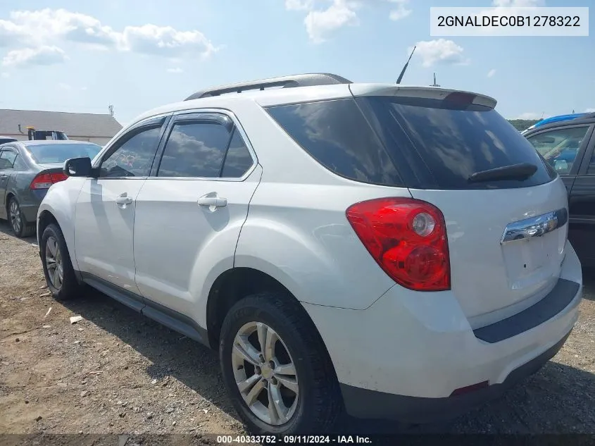 2011 Chevrolet Equinox 1Lt VIN: 2GNALDEC0B1278322 Lot: 40333752