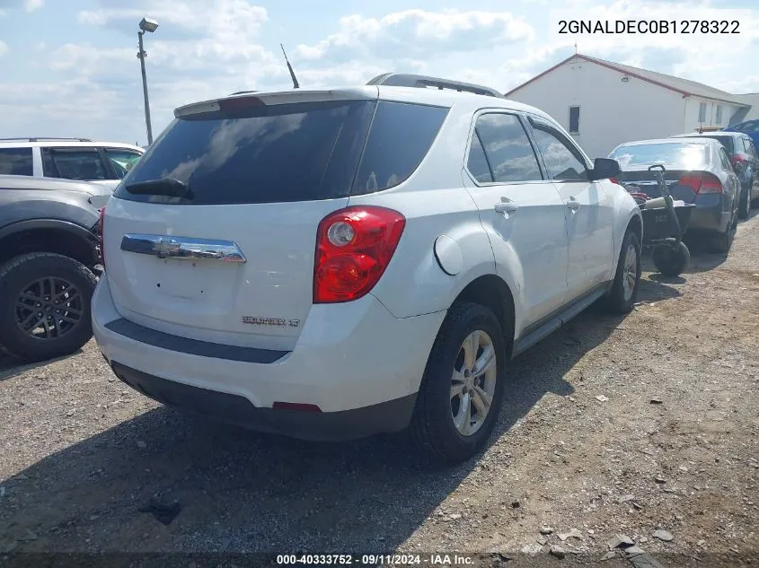 2011 Chevrolet Equinox 1Lt VIN: 2GNALDEC0B1278322 Lot: 40333752