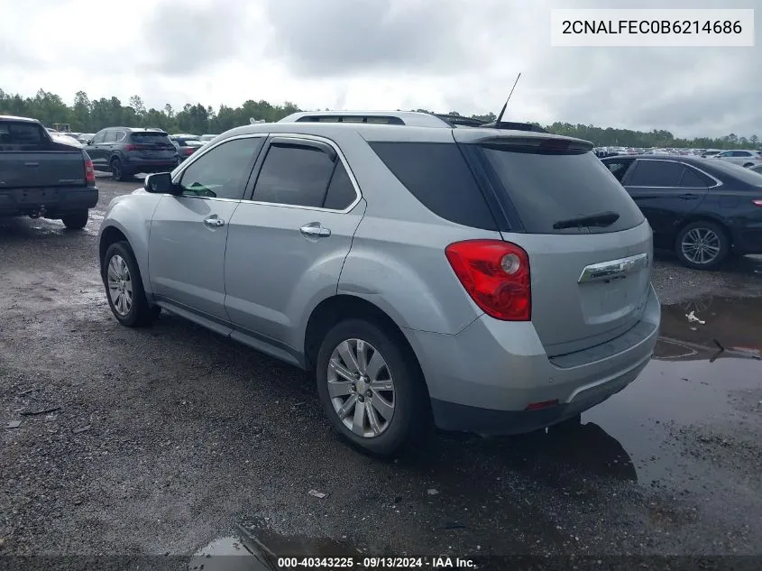 2011 Chevrolet Equinox Ltz VIN: 2CNALFEC0B6214686 Lot: 40343225