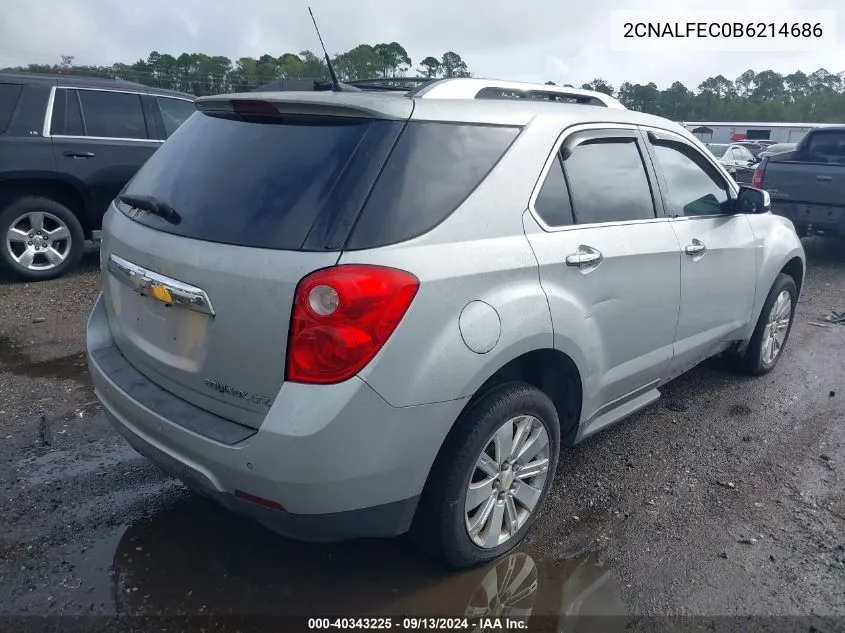 2011 Chevrolet Equinox Ltz VIN: 2CNALFEC0B6214686 Lot: 40343225