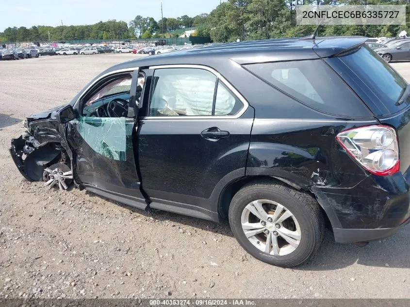 2011 Chevrolet Equinox Ls VIN: 2CNFLCEC6B6335727 Lot: 40353274