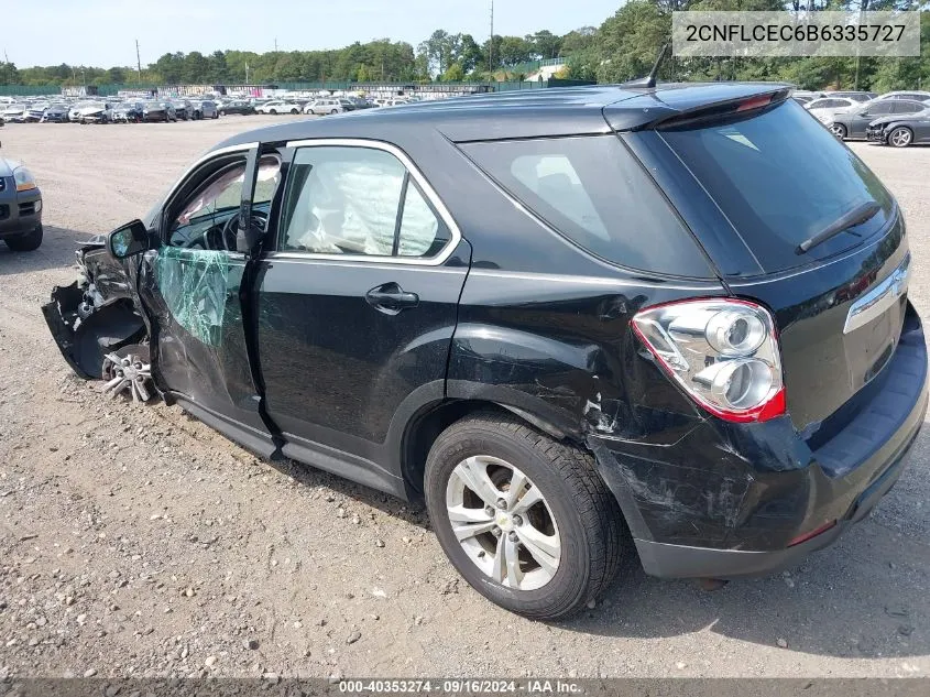 2011 Chevrolet Equinox Ls VIN: 2CNFLCEC6B6335727 Lot: 40353274