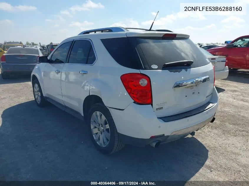 2011 Chevrolet Equinox Ltz VIN: 2CNFLFE53B6288160 Lot: 40364406