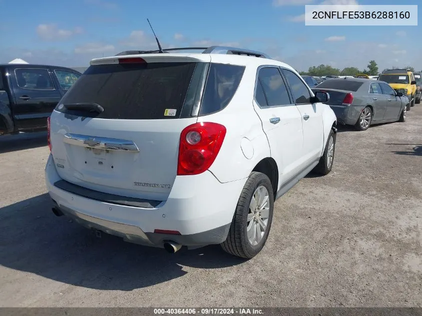 2011 Chevrolet Equinox Ltz VIN: 2CNFLFE53B6288160 Lot: 40364406