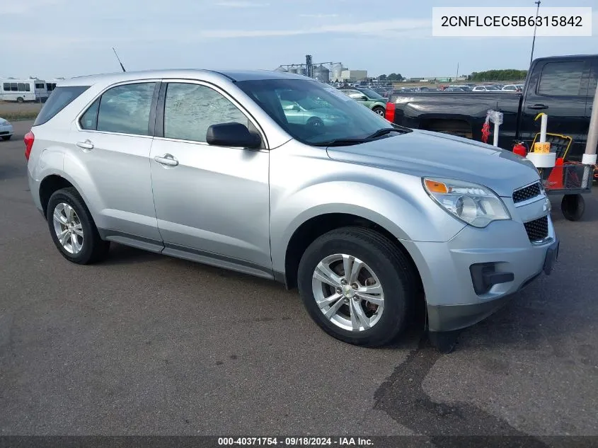 2011 Chevrolet Equinox Ls VIN: 2CNFLCEC5B6315842 Lot: 40371754