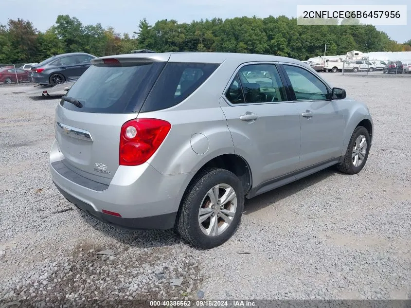 2011 Chevrolet Equinox Ls VIN: 2CNFLCEC6B6457956 Lot: 40386662