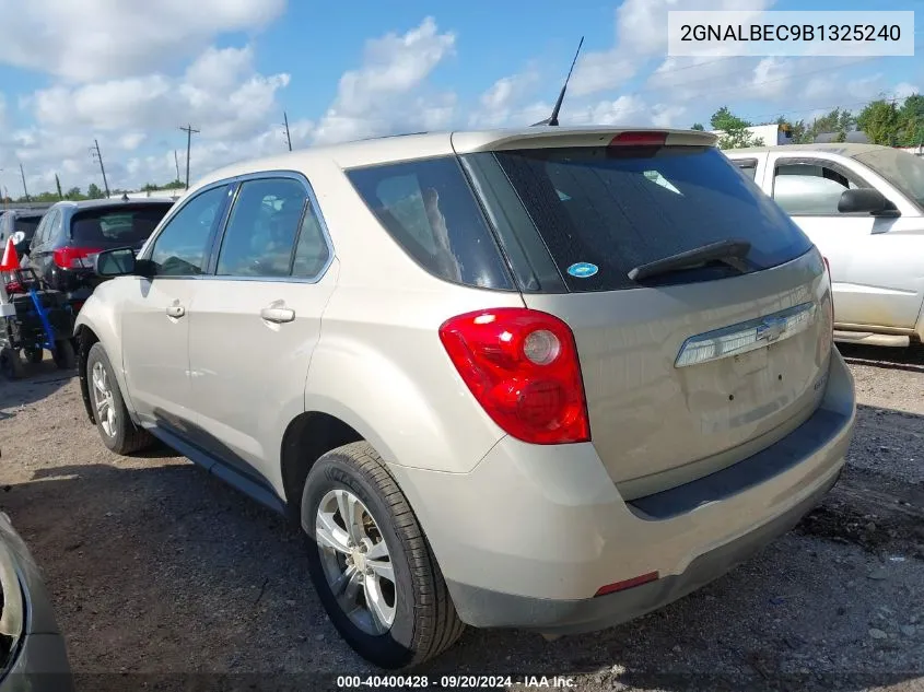 2011 Chevrolet Equinox Ls VIN: 2GNALBEC9B1325240 Lot: 40400428