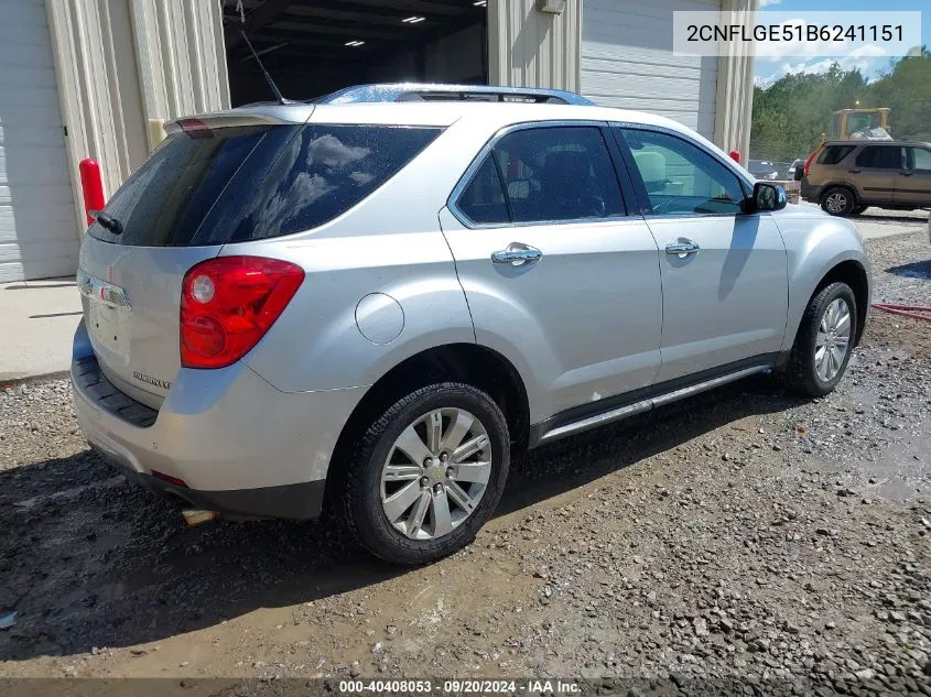 2011 Chevrolet Equinox Ltz VIN: 2CNFLGE51B6241151 Lot: 40408053