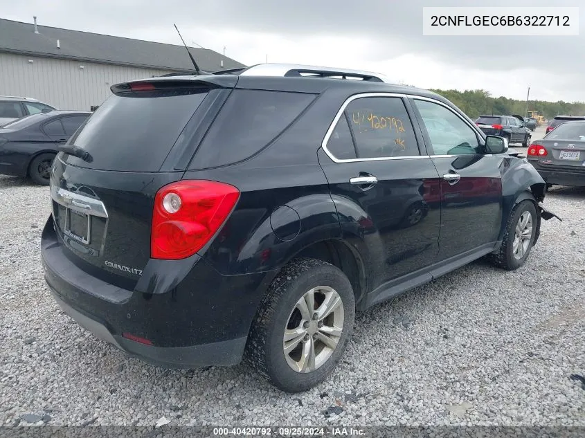 2011 Chevrolet Equinox Ltz VIN: 2CNFLGEC6B6322712 Lot: 40420792