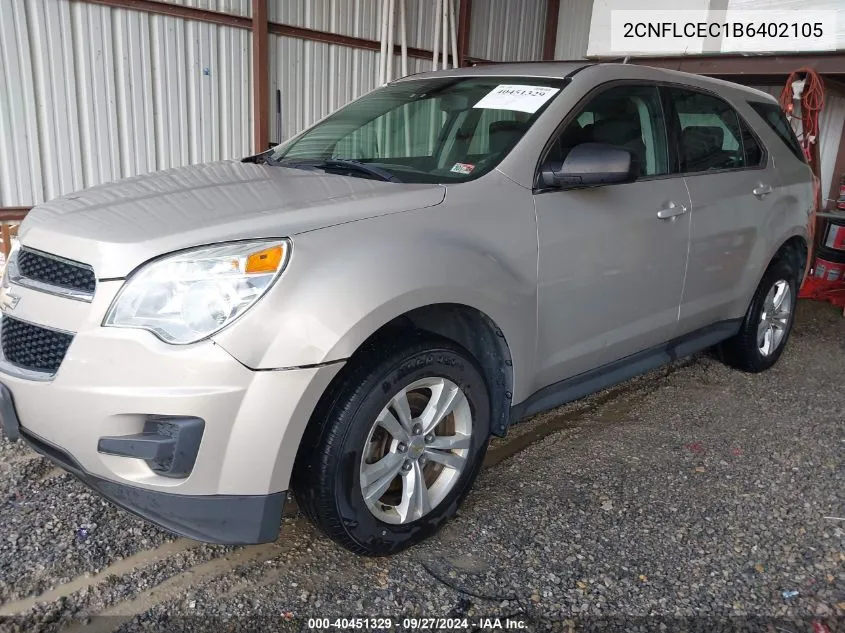 2011 Chevrolet Equinox Ls VIN: 2CNFLCEC1B6402105 Lot: 40451329