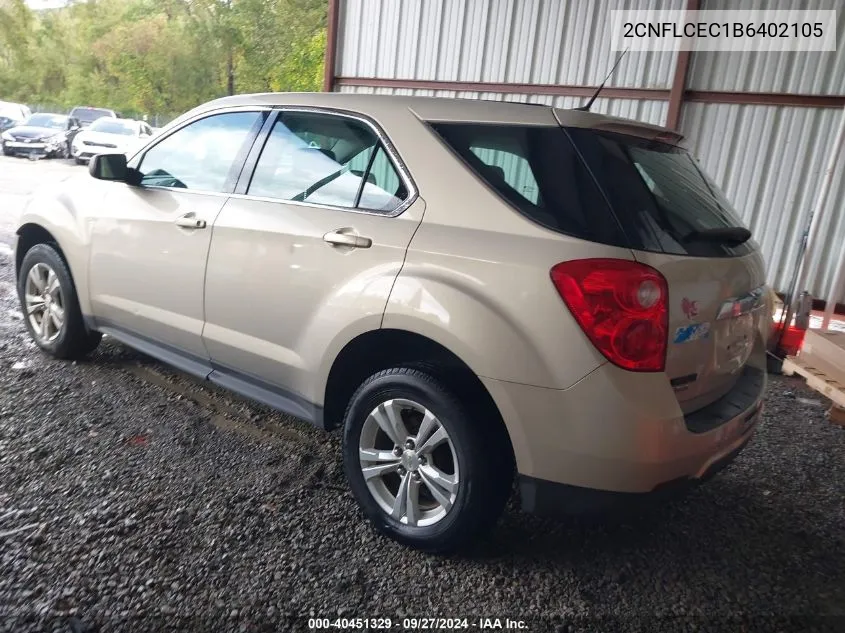 2CNFLCEC1B6402105 2011 Chevrolet Equinox Ls