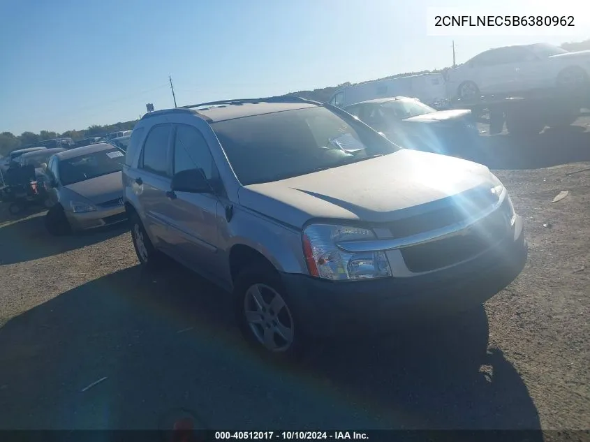 2011 Chevrolet Equinox 2Lt VIN: 2CNFLNEC5B6380962 Lot: 40512017