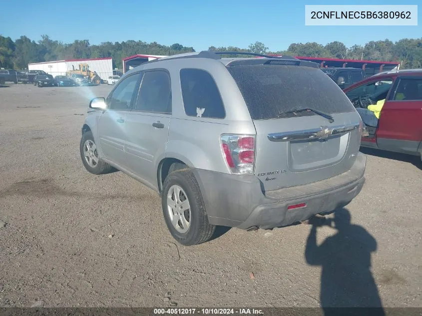 2011 Chevrolet Equinox 2Lt VIN: 2CNFLNEC5B6380962 Lot: 40512017