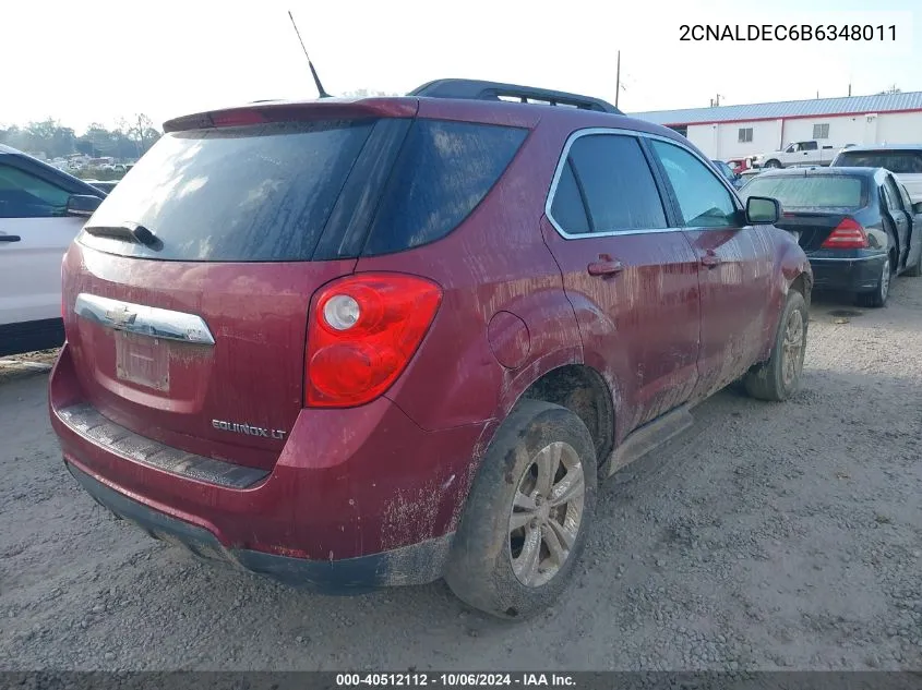 2011 Chevrolet Equinox Lt VIN: 2CNALDEC6B6348011 Lot: 40512112