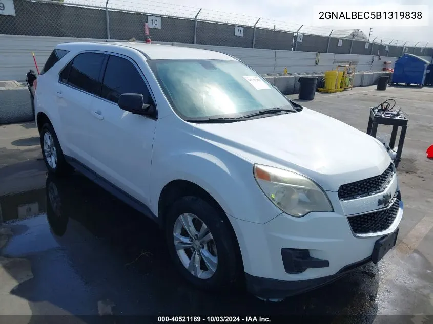 2011 Chevrolet Equinox Ls VIN: 2GNALBEC5B1319838 Lot: 40521189