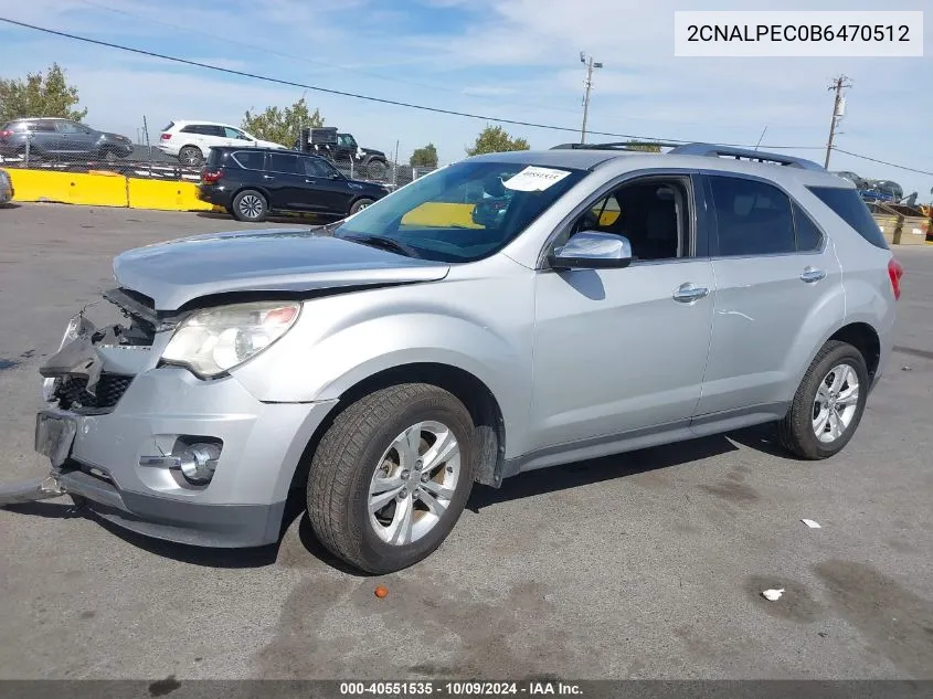 2011 Chevrolet Equinox 2Lt VIN: 2CNALPEC0B6470512 Lot: 40551535