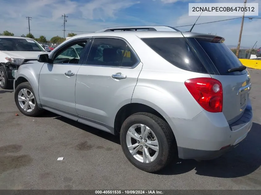 2CNALPEC0B6470512 2011 Chevrolet Equinox 2Lt