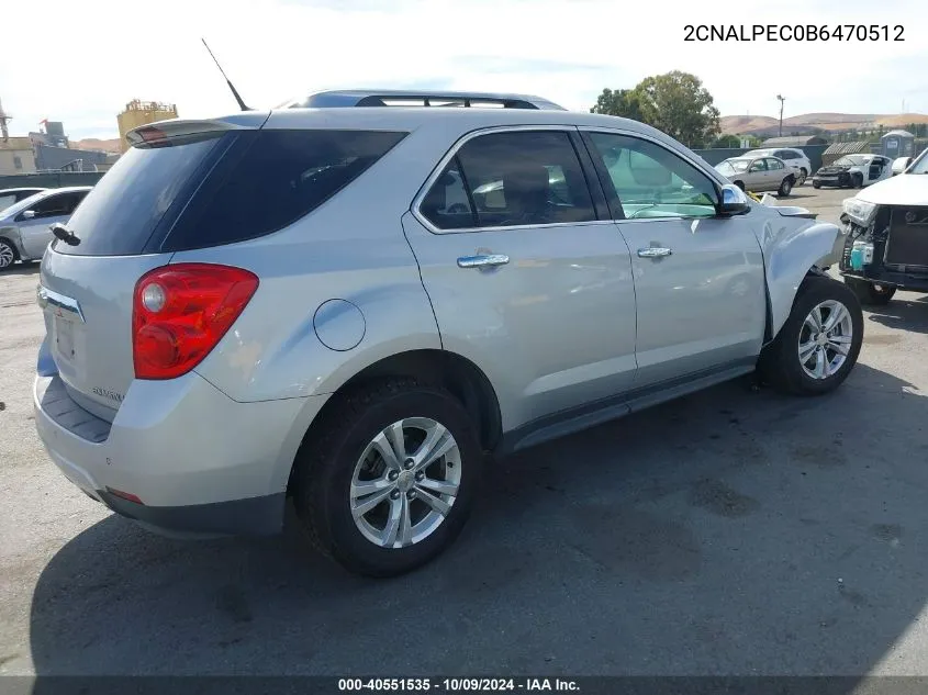 2CNALPEC0B6470512 2011 Chevrolet Equinox 2Lt