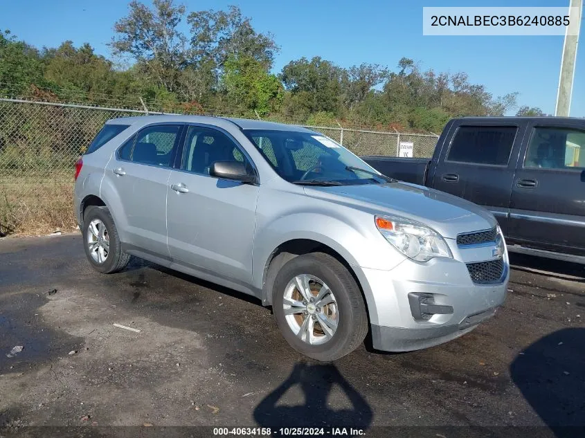 2CNALBEC3B6240885 2011 Chevrolet Equinox Ls