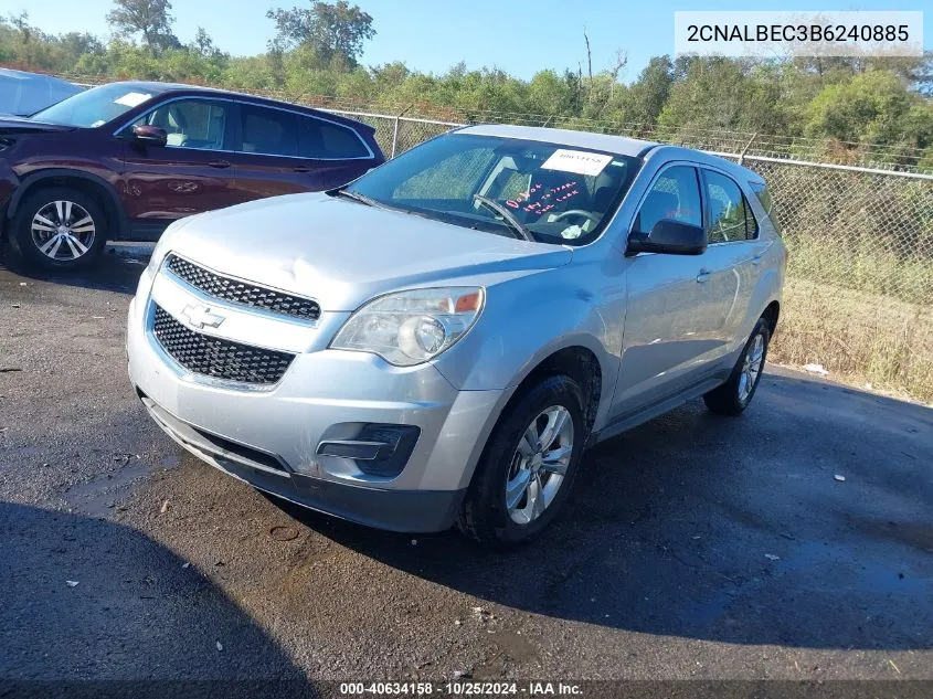 2011 Chevrolet Equinox Ls VIN: 2CNALBEC3B6240885 Lot: 40634158