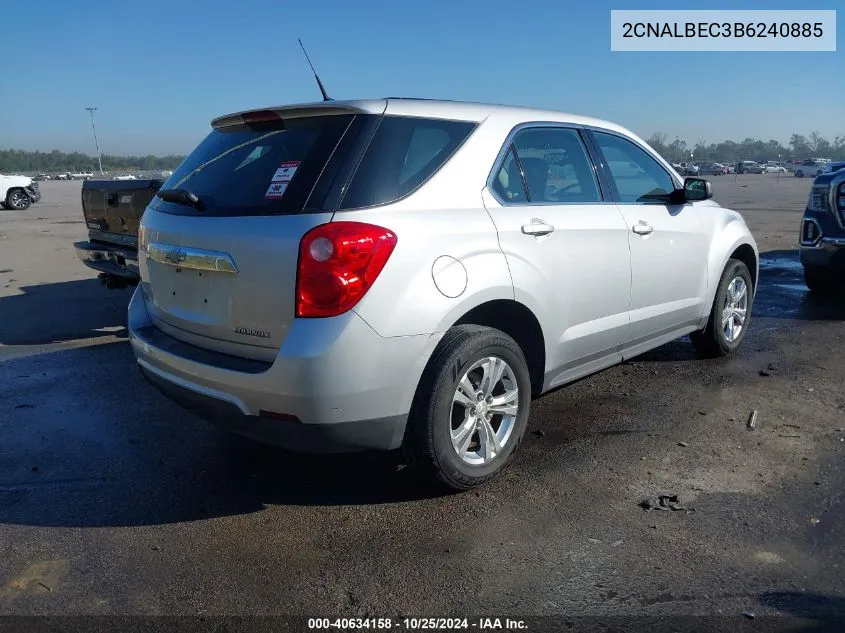 2CNALBEC3B6240885 2011 Chevrolet Equinox Ls