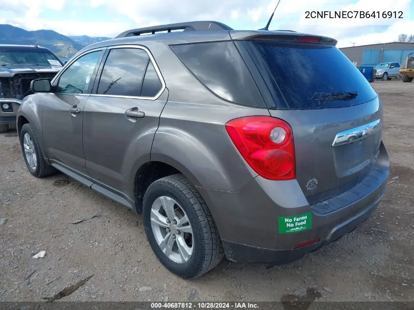 2011 Chevrolet Equinox 2Lt VIN: 2CNFLNEC7B6416912 Lot: 40687812