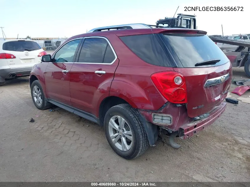 2011 Chevrolet Equinox Ltz VIN: 2CNFLGEC3B6356672 Lot: 40689860