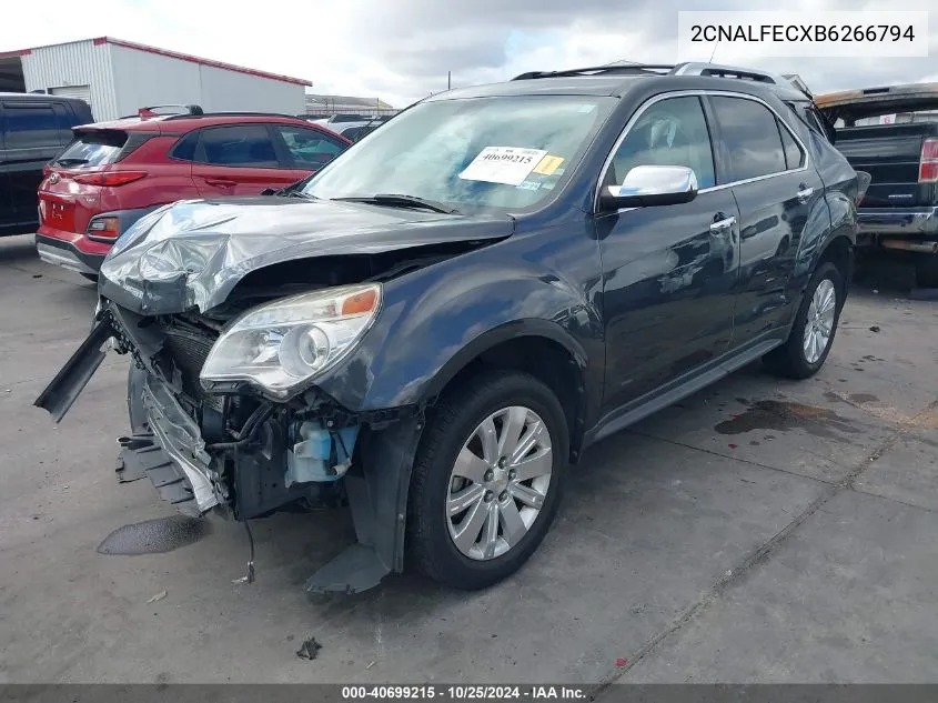 2011 Chevrolet Equinox Ltz VIN: 2CNALFECXB6266794 Lot: 40699215