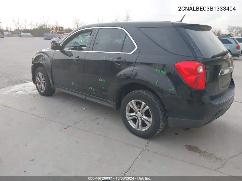 2011 Chevrolet Equinox Ls VIN: 2CNALBEC3B1333404 Lot: 40726097