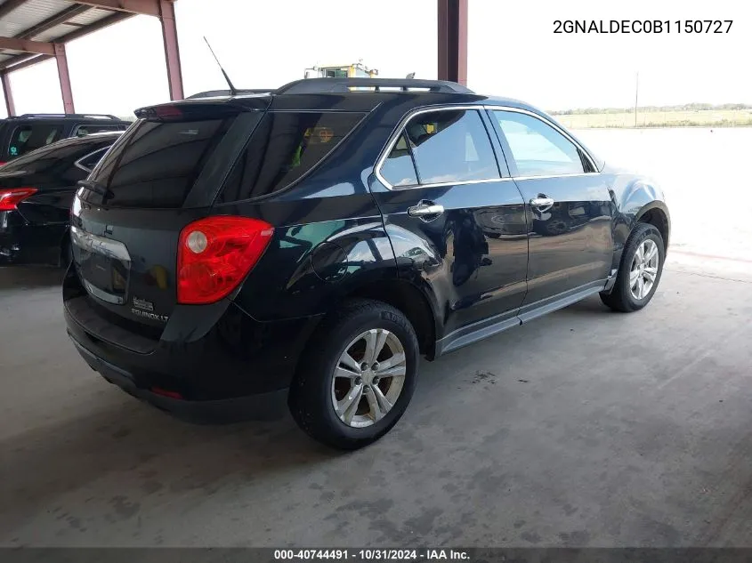 2011 Chevrolet Equinox 1Lt VIN: 2GNALDEC0B1150727 Lot: 40744491