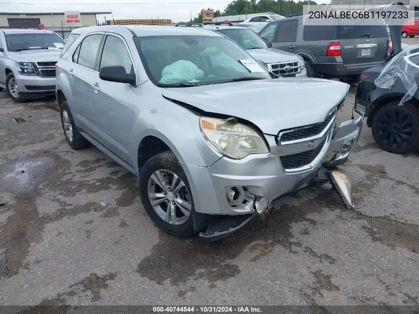 2011 Chevrolet Equinox Ls VIN: 2GNALBEC6B1197233 Lot: 40744544