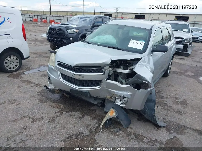 2011 Chevrolet Equinox Ls VIN: 2GNALBEC6B1197233 Lot: 40744544