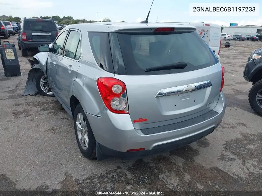 2GNALBEC6B1197233 2011 Chevrolet Equinox Ls