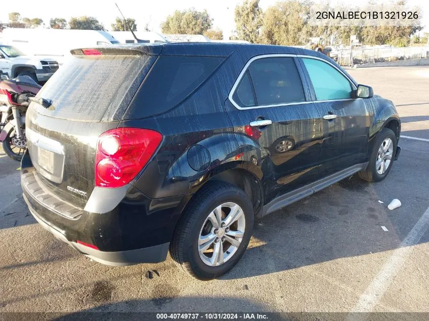 2GNALBEC1B1321926 2011 Chevrolet Equinox Ls