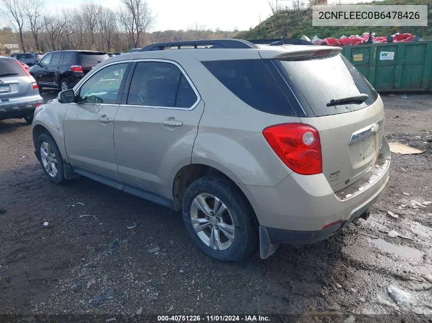 2011 Chevrolet Equinox 1Lt VIN: 2CNFLEEC0B6478426 Lot: 40751226