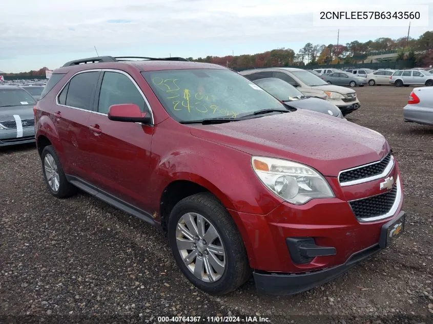 2011 Chevrolet Equinox 1Lt VIN: 2CNFLEE57B6343560 Lot: 40764367