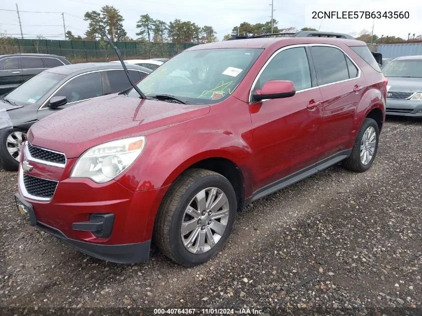 2011 Chevrolet Equinox 1Lt VIN: 2CNFLEE57B6343560 Lot: 40764367